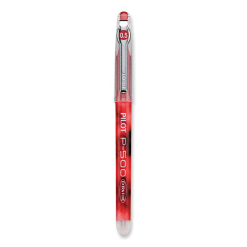 Image of Pilot® Precise P-500 Gel Pen, Stick, Extra-Fine 0.5 Mm, Red Ink, Red Barrel, Dozen