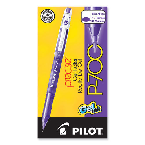 Image of Pilot® Precise P-700 Gel Pen, Stick, Fine 0.7 Mm, Purple Ink, Purple Barrel, Dozen