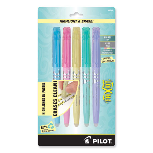 Image of Pilot® Frixion Light Pastel Collection Erasable Highlighters, Assorted Ink Colors, Chisel Tip, Assorted Barrel Colors, 5/pack