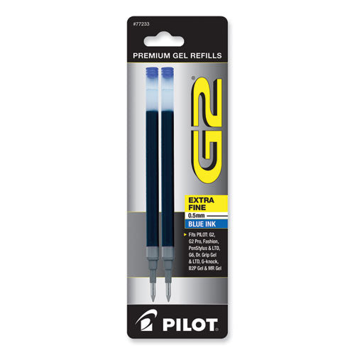 Image of Pilot® Refill For Pilot B2p, Dr Grip, G2, G6, Mr Metropolitan, Precise Begreen And Q7 Gel Pens, Extra-Fine Tip, Blue Ink, 2/pack
