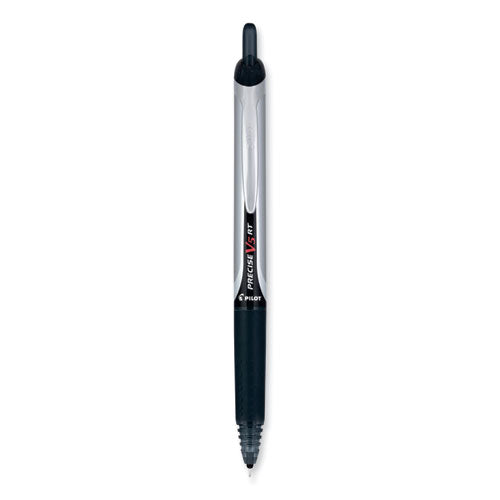 Image of Pilot® Precise V5RT Rollerball Pen, Retractable, Extra-Fine 0.5 mm, Black Ink, Black Barrel, 30/Pack