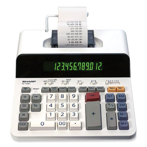 Image of Sharp® EL-T3301 Thermal Printing Calculator, Black Print, 8 Lines/Sec