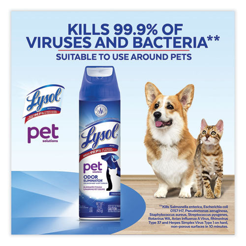 Image of LYSOL® Brand Disinfectant Spray II Pet Odor Eliminator, Fresh, 15 oz Aerosol Spray, 12/Carton