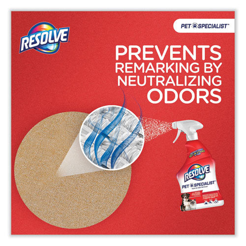 Image of RESOLVE® Pet Specialist Stain and Odor Remover, Citrus, 32 oz Trigger Spray Bottle, 12/Carton