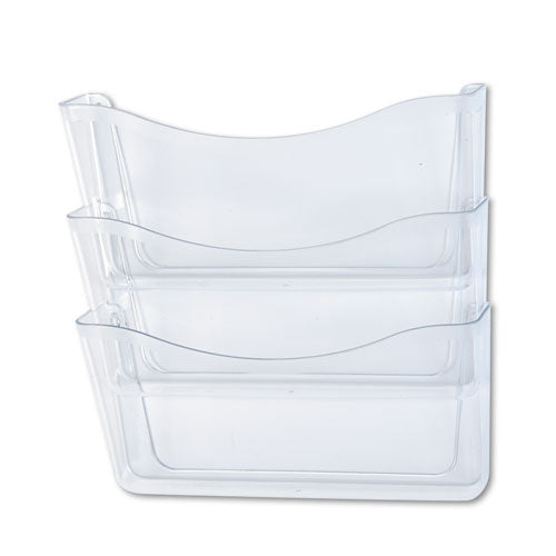 Image of Rubbermaid® Unbreakable Wall Files, 3 Sections, A4/Letter Size, 13.75" x 3.13" x 29.38", Clear