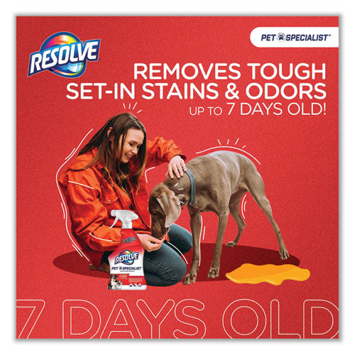 Image of RESOLVE® Pet Specialist Stain and Odor Remover, Citrus, 32 oz Trigger Spray Bottle, 12/Carton