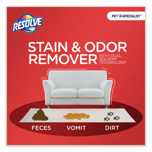 Image of RESOLVE® Pet Specialist Stain and Odor Remover, Citrus, 32 oz Trigger Spray Bottle, 12/Carton