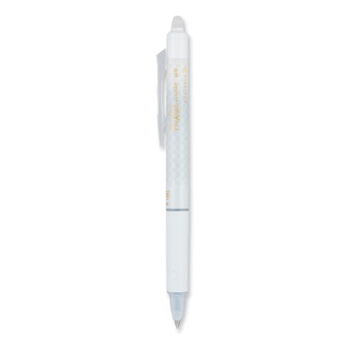 Image of Pilot® FriXion Ball Clicker Erasable Gel Pen, Retractable, Extra-Fine 0.5 mm, Black Ink, White Barrel, Dozen