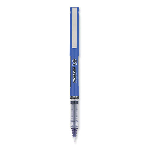 Image of Pilot® Precise V5 Rollerball Pen, Stick, Extra-Fine 0.5 mm, Purple Ink, Purple/Clear Barrel, Dozen