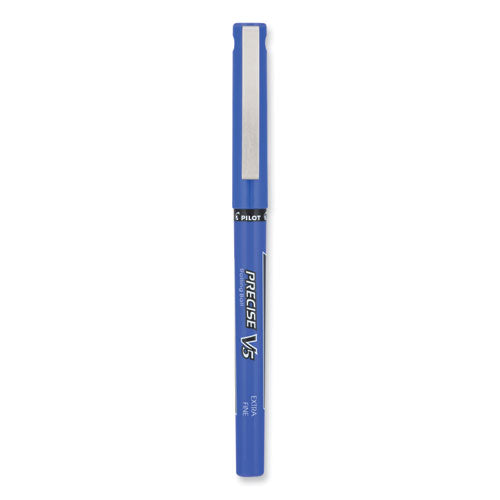 Image of Pilot® Precise V5 Rollerball Pen, Stick, Extra-Fine 0.5 mm, Purple Ink, Purple/Clear Barrel, Dozen