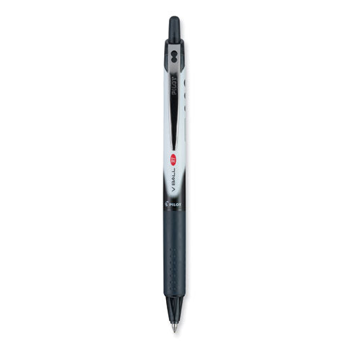 Image of Pilot® VBall RT Liquid Ink Rollerball Pen, Retractable, Extra-Fine 0.5 mm, Black Ink, Black/White Barrel