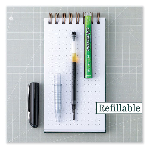 Image of Pilot® Precise V5 BeGreen Rollerball Pen, Stick, Extra-Fine 0.5 mm, Black Ink, Black Barrel, Dozen