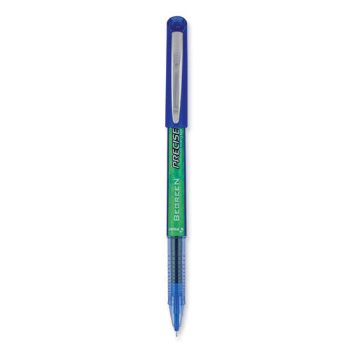Image of Pilot® Precise V5 BeGreen Rollerball Pen, Stick, Extra-Fine 0.5 mm, Blue Ink, Blue Barrel, Dozen