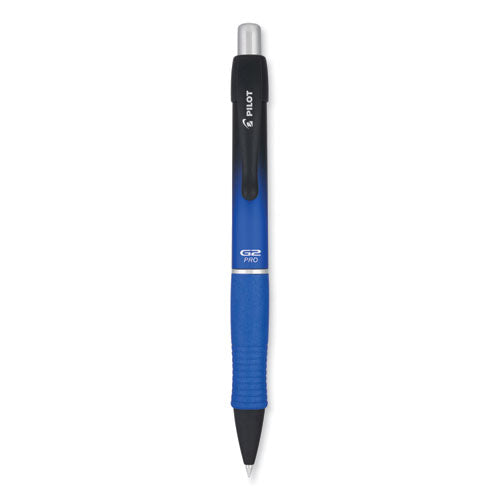 Image of Pilot® G2 Pro Gel Pen, Retractable, Fine 0.7 Mm, Black Ink, Blue Barrel