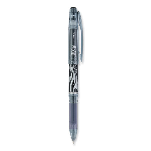 Image of Pilot® FriXion Point Erasable Gel Pen, Stick, Extra-Fine 0.5 mm, Black Ink, Black/Silver/Smoke Barrel