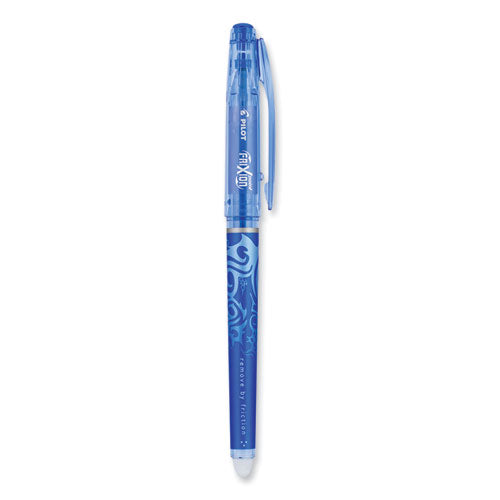 Image of Pilot® FriXion Point Erasable Gel Pen, Stick, Extra-Fine 0.5 mm, Blue Ink, Blue/Silver/Transparent Blue Barrel