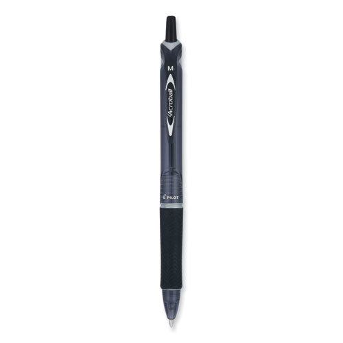 Image of Pilot® Acroball Colors Advanced Ink Hybrid Gel Pen, Retractable, Medium 1 mm, Black Ink, Smoke/Black Barrel