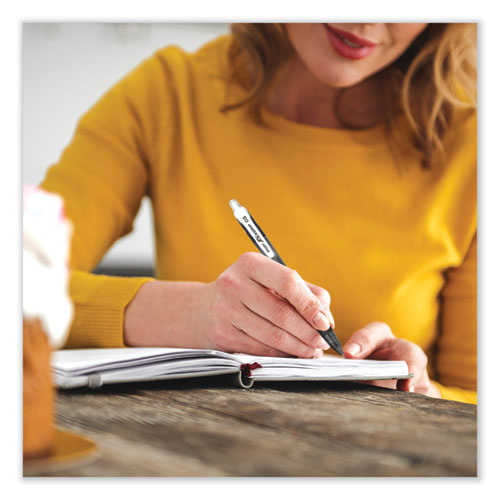 Image of Pilot® RexGrip BeGreen Ballpoint Pen, Retractable, Medium 1 mm, Black Ink, Smoke/Black Barrel, Dozen