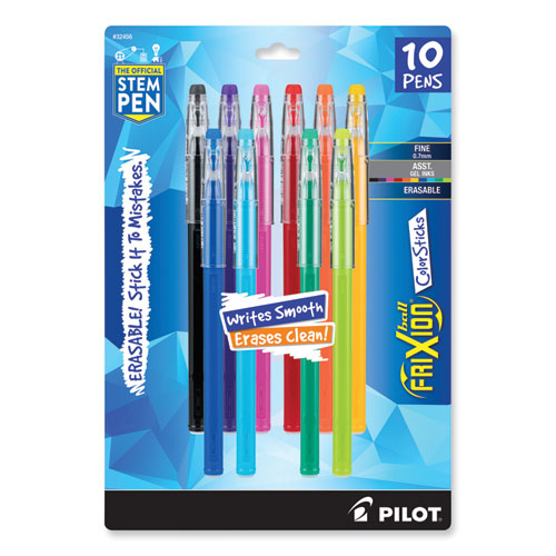 Image of Pilot® Frixion Colorsticks Erasable Gel Pen, Stick, Fine 0.7 Mm, Assorted Ink And Barrel Colors, 10/pack