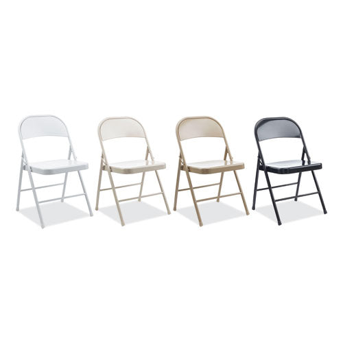Image of Alera® Armless Steel Folding Chair, Supports Up to 275 lb, Black Seat, Black Back, Black Base, 4/Carton
