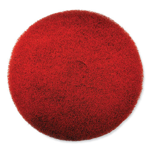 Image of SC Johnson Professional® EZ CARE Heavy Duty Scrub Pad, 17" Diameter, Red/Gray, 5/Carton
