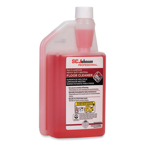 Image of SC Johnson Professional® Heavy Duty Neutral Floor Cleaner, Fresh Scent, 32 oz Squeeze and Pour Bottle, 6/Carton