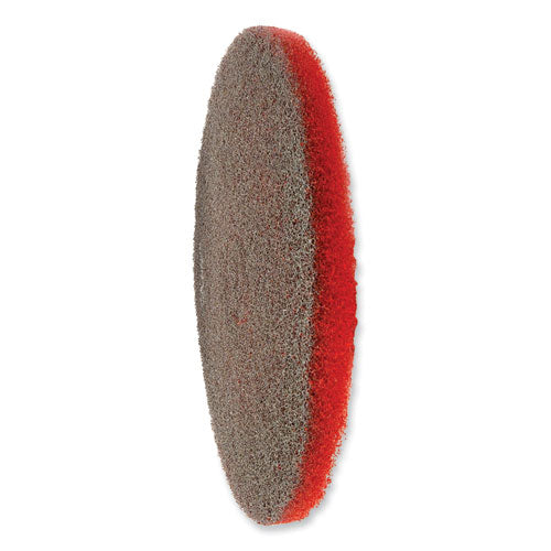 Image of SC Johnson Professional® EZ CARE Heavy Duty Scrub Pad, 17" Diameter, Red/Gray, 5/Carton