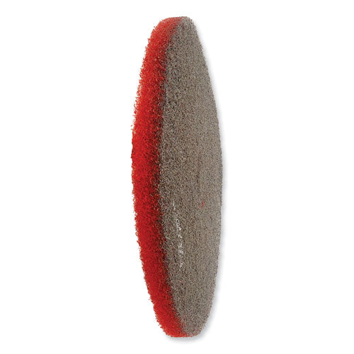 Image of SC Johnson Professional® EZ CARE Heavy Duty Scrub Pad, 17" Diameter, Red/Gray, 5/Carton