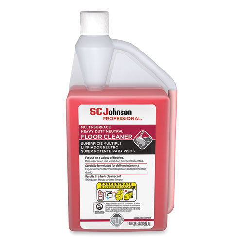Image of SC Johnson Professional® Heavy Duty Neutral Floor Cleaner, Fresh Scent, 32 oz Squeeze and Pour Bottle, 6/Carton