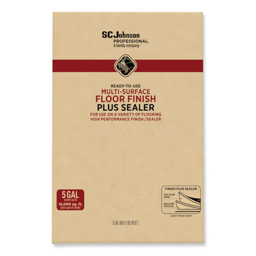 Image of SC Johnson Professional® Ready-To-Use Multi-Surface Floor Finish Plus Sealer, Light Fresh Scent, 5 gal Bag-in-Box