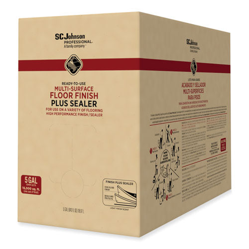 Image of SC Johnson Professional® Ready-To-Use Multi-Surface Floor Finish Plus Sealer, Light Fresh Scent, 5 gal Bag-in-Box