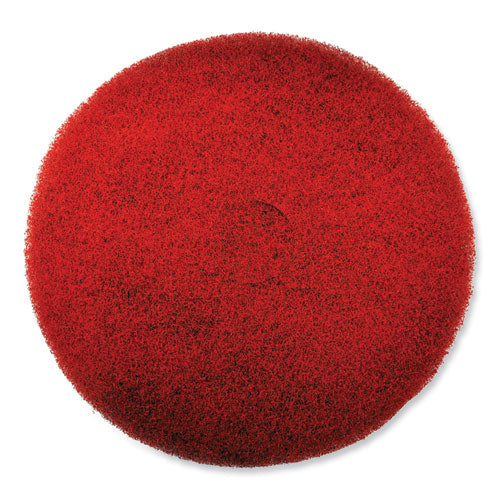 Image of SC Johnson Professional® EZ CARE Heavy Duty Scrub Pad, 20" Diameter, Red/Gray, 5/Carton