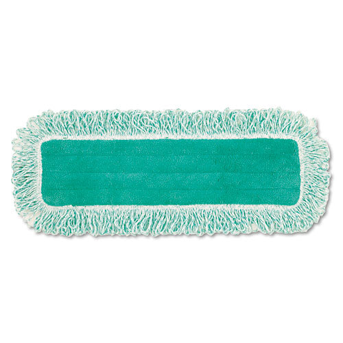 Image of Rubbermaid® Commercial Dust Pad With Fringe, Microfiber, 18" Long, Green, 6/carton