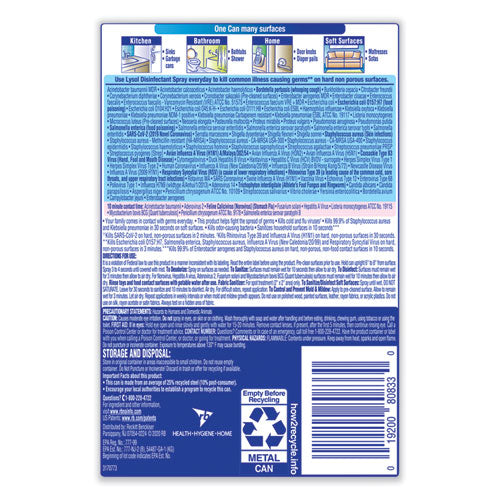 Image of LYSOL® Brand Disinfectant Spray, Early Morning Breeze, 12.5 Oz Aerosol Spray