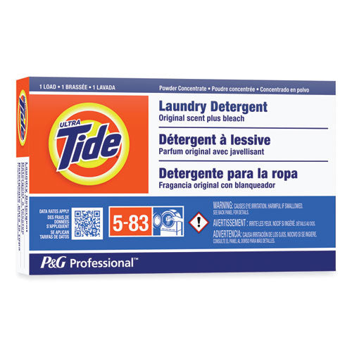 Image of Tide® Professional Powder Laundry Detergent Plus Bleach, HE Compatible, Original Scent, 1.4 oz Vending Box, 156/Carton