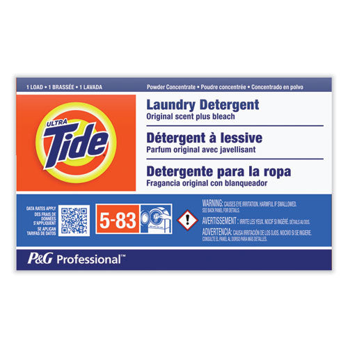 Image of Tide® Professional Powder Laundry Detergent Plus Bleach, HE Compatible, Original Scent, 1.4 oz Vending Box, 156/Carton