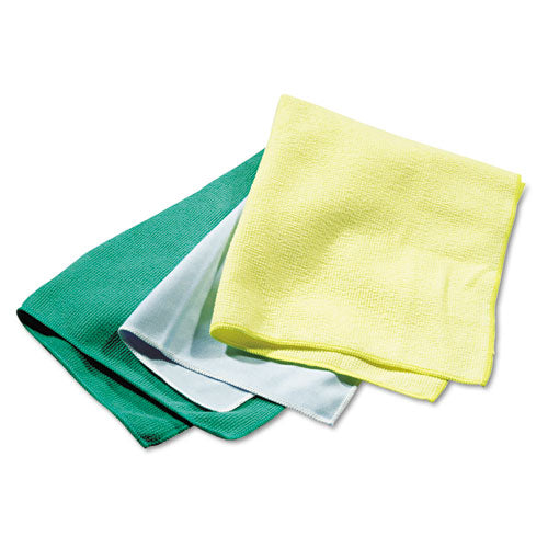 Image of Rubbermaid® Commercial Reusable Cleaning Cloths, Microfiber, 16 X 16, Yellow, 12/carton