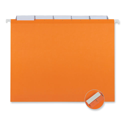Image of Universal® Deluxe Reinforced Recycled Hanging File Folders, Letter Size, 1/5-Cut Tabs, Assorted, 25/Box