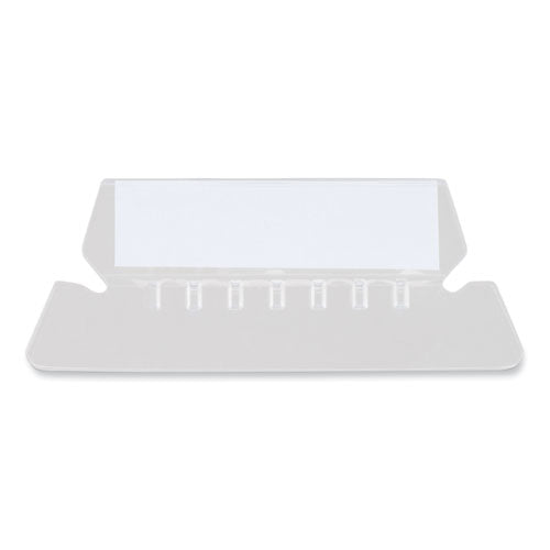 Image of Universal® Hanging File Folder Plastic Index Tabs, 1/5-Cut, Clear, 2.25" Wide, 25/Pack