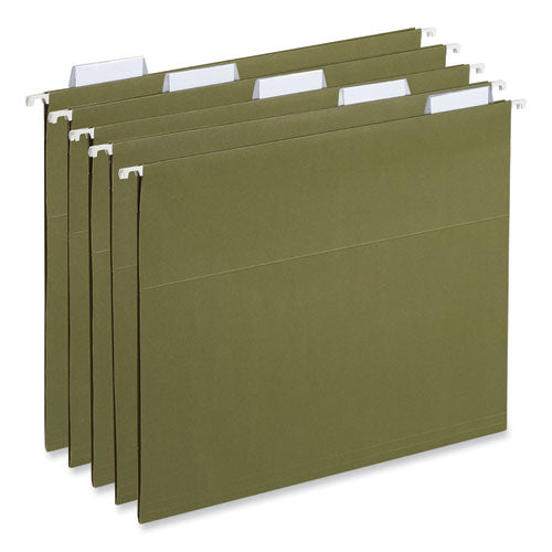 Image of Universal® Hanging File Folder Plastic Index Tabs, 1/5-Cut, Clear, 2.25" Wide, 25/Pack