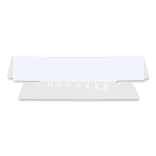 Image of Universal® Hanging File Folder Plastic Index Tabs, 1/3-Cut, Clear, 3.7" Wide, 25/Pack