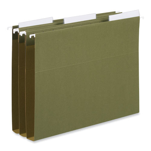Image of Universal® Hanging File Folder Plastic Index Tabs, 1/3-Cut, Clear, 3.7" Wide, 25/Pack