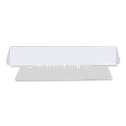 Image of Universal® Hanging File Folder Plastic Index Tabs, 1/3-Cut, Clear, 3.7" Wide, 50/Pack