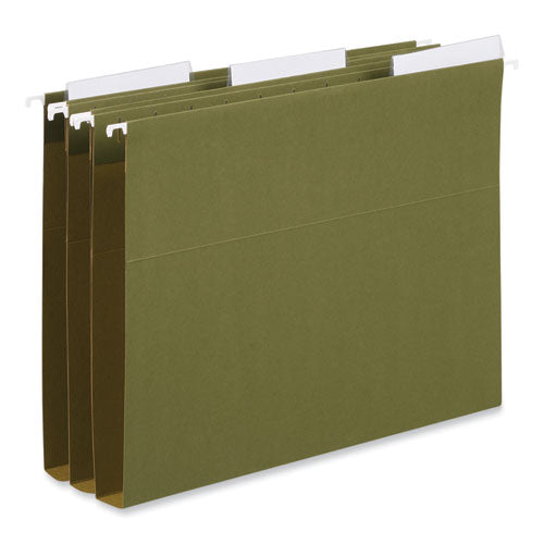 Image of Universal® Hanging File Folder Plastic Index Tabs, 1/3-Cut, Clear, 3.7" Wide, 50/Pack