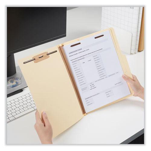 Image of Universal® Six-Section Classification Folders, 2" Expansion, 2 Dividers, 6 Fasteners, Letter Size, Manila Exterior, 15/Box