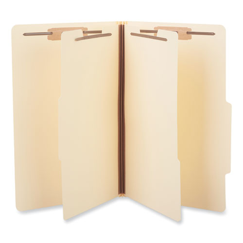 Image of Universal® Six-Section Classification Folders, 2" Expansion, 2 Dividers, 6 Fasteners, Legal Size, Manila Exterior, 15/Box