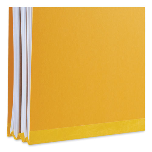 Image of Universal® Bright Colored Pressboard Classification Folders, 2" Expansion, 2 Dividers, 6 Fasteners, Legal Size, Yellow Exterior, 10/Box