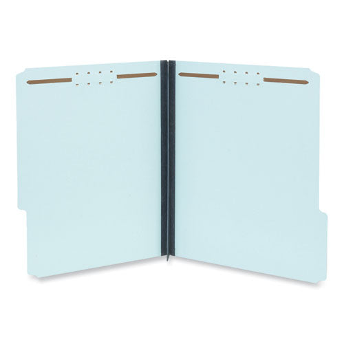 Image of Universal® Top Tab Classification Folders, 2" Expansion, 2 Fasteners, Letter Size, Light Blue Exterior, 25/Box