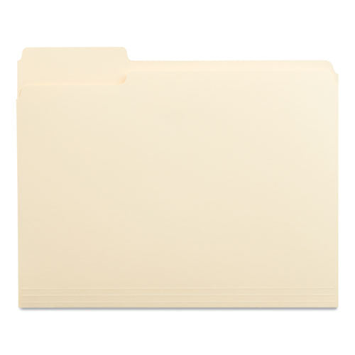 Image of Universal® Top Tab File Folders, 1/3-Cut Tabs: Left Position, Letter Size, 0.75" Expansion, Manila, 100/Box