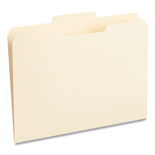 Image of Universal® Top Tab File Folders, 1/3-Cut Tabs: Center Position, Letter Size, 0.75" Expansion, Manila, 100/Box